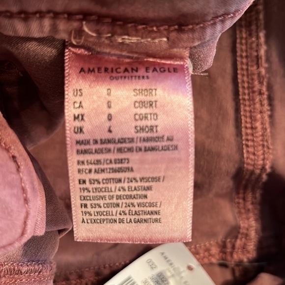 NWT American Eagle Hi Rise Belted Jegging Super Stretch Mauve 0 25W Short - Picture 9 of 12
